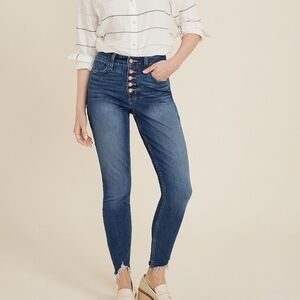 BOGO Maurice's Dark Wash High Rise Button Fly Skinny Ankle Jean- M Short